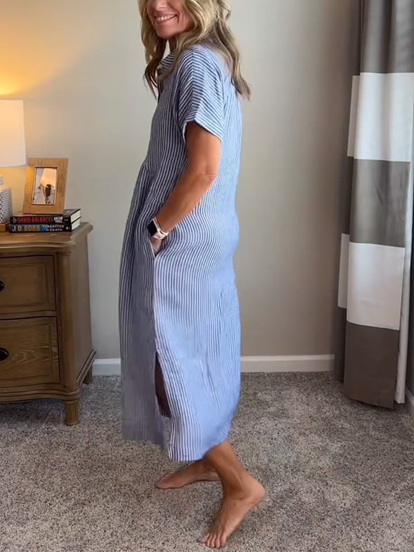 Vanessa - Striped Button-Up Dress