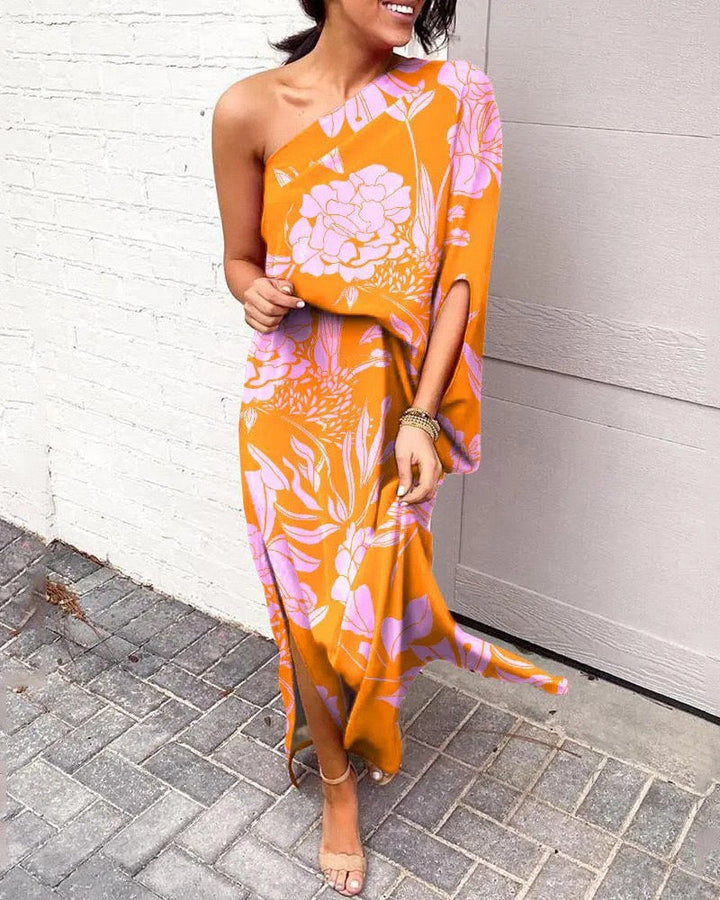 Lilian - One-Shoulder Floral Maxi Dress